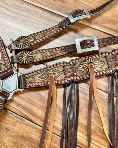 Alternative view of Rockn' Wilsons Brown Laredo w/ Cross Stitch & Pinwheel Conchos