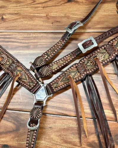 Rockn' Wilsons Brown Laredo w/ Cross Stitch & Pinwheel Conchos - Image 3