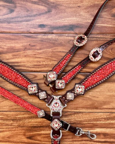 Rockn' Wilsons Red Chunky Glitter w/ Copper Berry Conchos