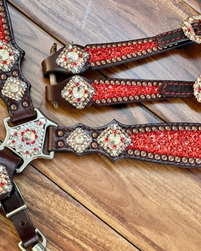 Rockn' Wilsons Red Chunky Glitter w/ Copper Berry Conchos - Image 3
