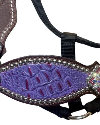 Rockn' Wilsons Purple Croc & Pink Crystals Halter - Image 3