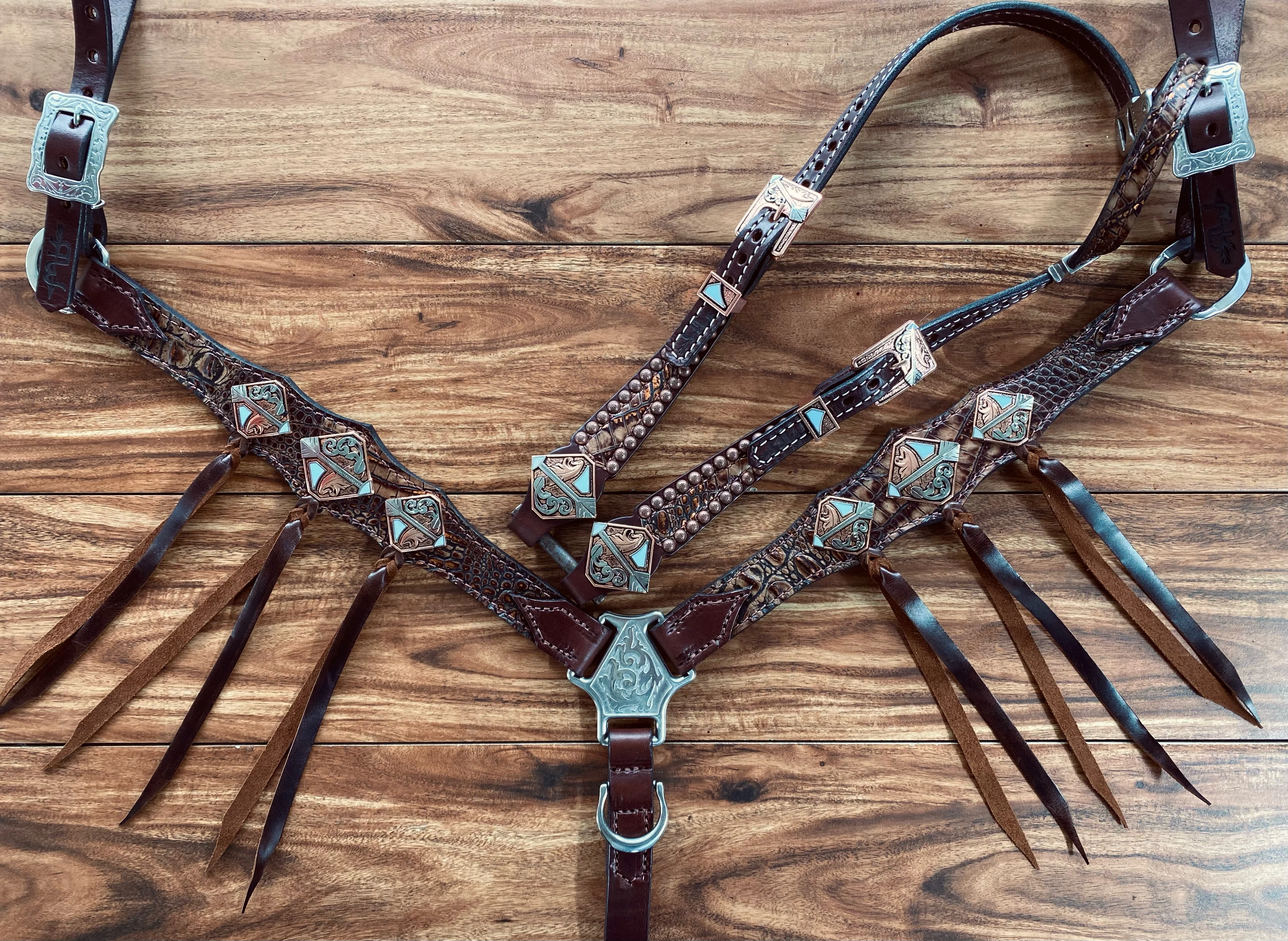 Rockn' Wilsons Copper Frosted Gator w/ Turquoise Arrows
