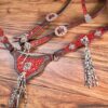 Rockn' Wilsons Gladiator Red Chunky Glitter w/ Cheetah Cross Stitch