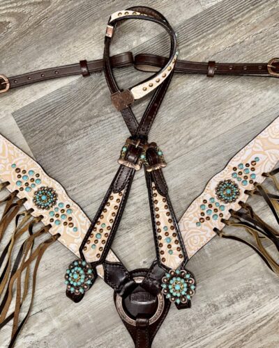 Blushed Rose Headstall & Breastcollar Set
