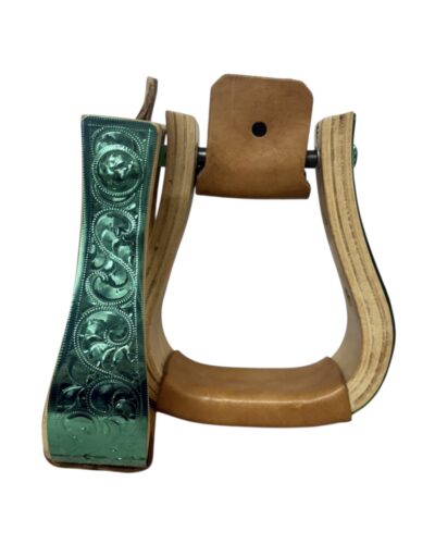 Green Silver Plated Show Stirrups