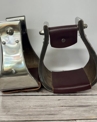 Open Range Stainless Steel Covered Wooden Stirrups