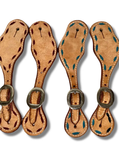 Roughout Buckstitched Spur Straps