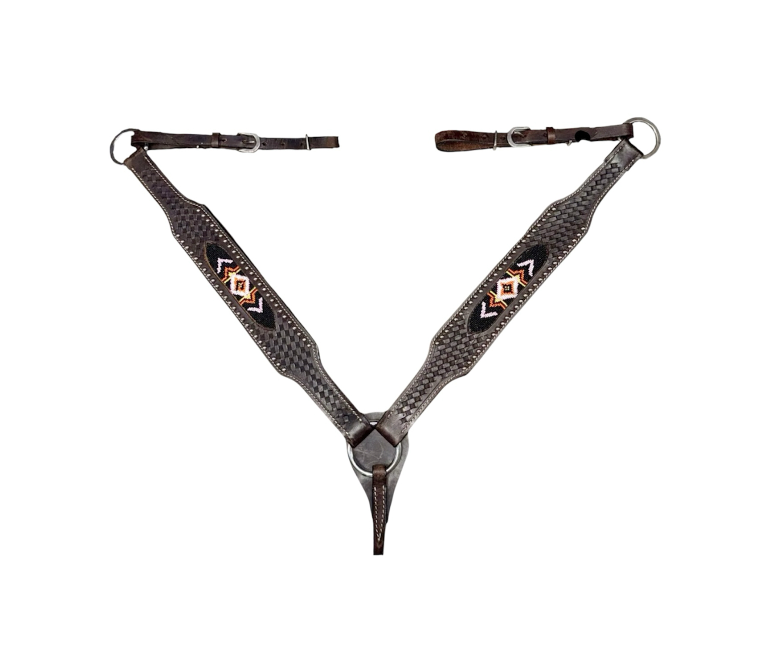 Dark Oil Navajo Beaded Inlay Breastcollar