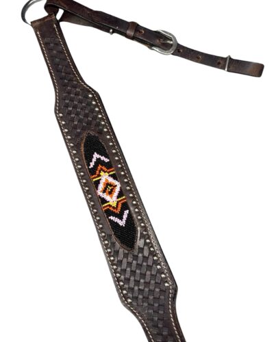 Alternative view of Dark Oil Navajo Beaded Inlay Breastcollar