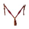 San Saba Red Gator Breastcollar w/ Turquoise Buckstitch