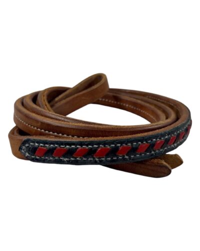 Black Gator Print & Red Buckstitch Whip