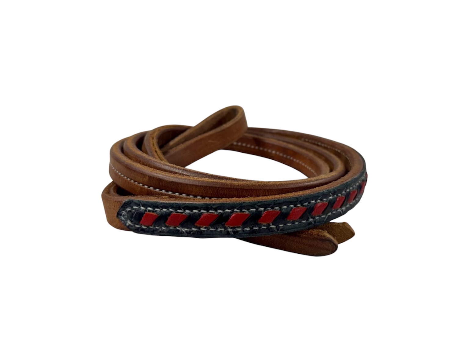 Black Gator Print & Red Buckstitch Whip
