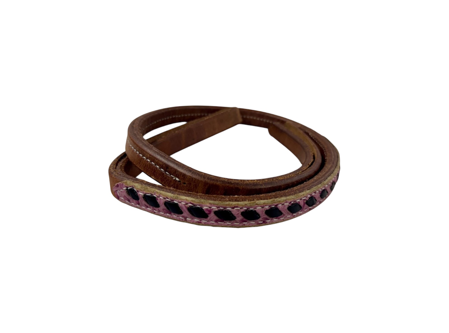Pink Gator w/ Black Buckstitch Over and Under