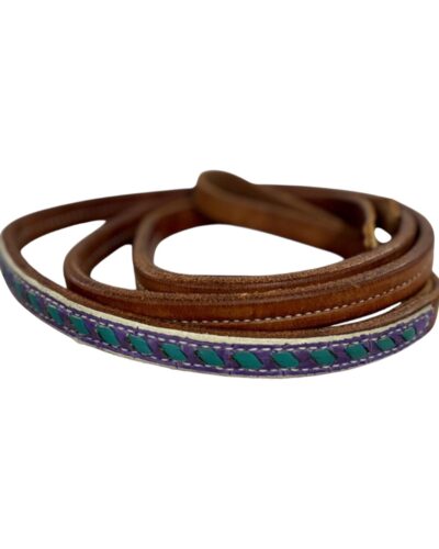 Purple Gator & Turquoise Buckstitch Whip
