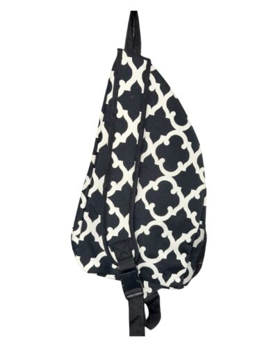 Alternative view of Black & White Moroccan Print Sling Backpack