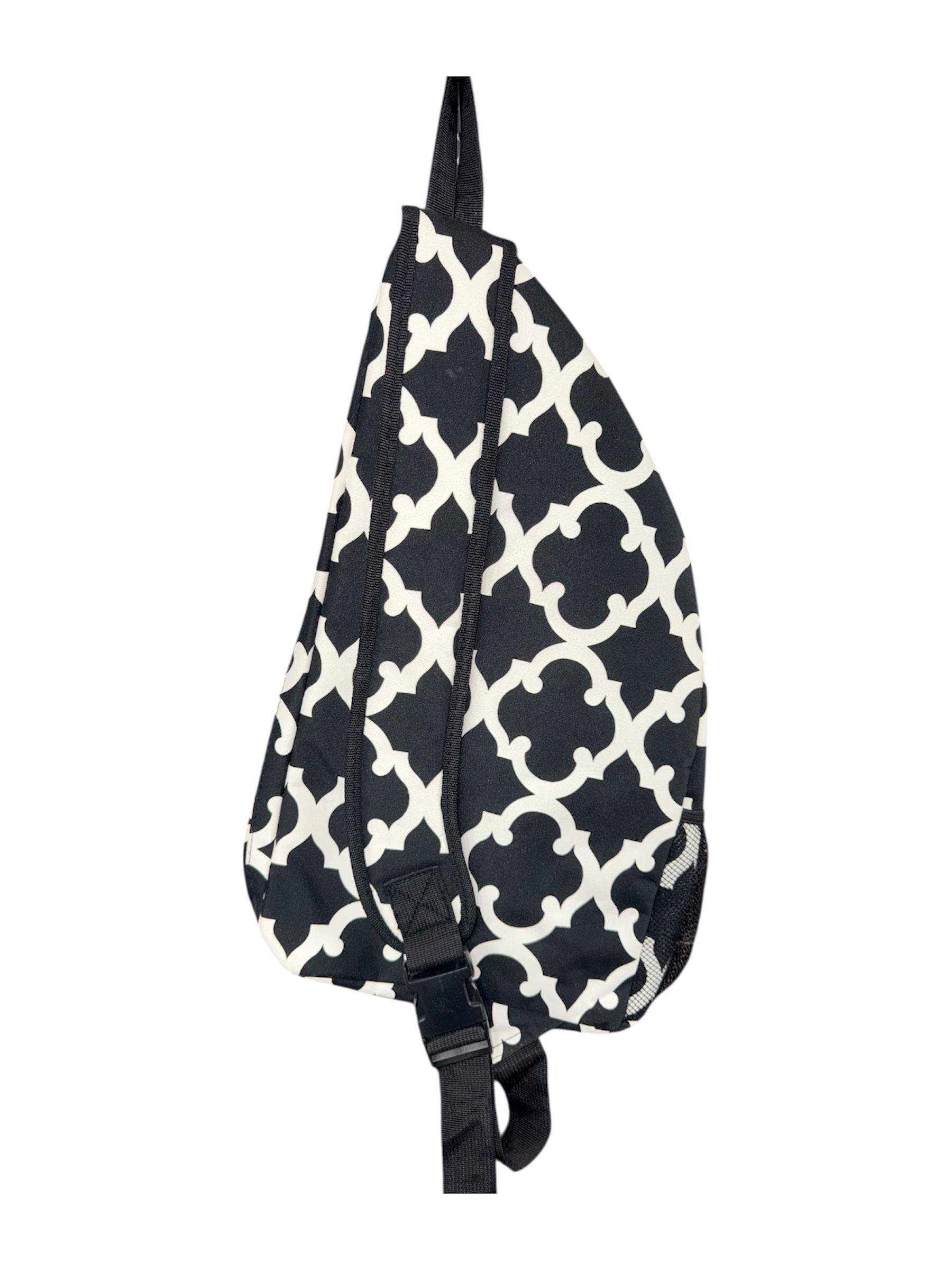 Black & White Moroccan Print Sling Backpack - Image 2