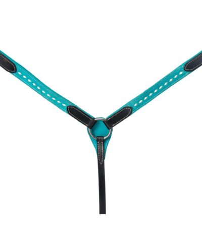 Pony Size Turquoise Suede Breastcollar