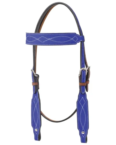 Royal Blue Marfa Light Suede Browband Headstall