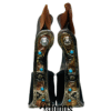Engraved Navajo Print & Turquoise Aluminum Stirrups