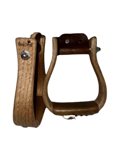Don Orrell 2’’ Rancher Flat Bottom Stained Oak Stirrups