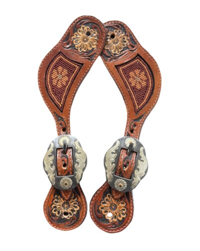 Ladies Floral Beaded Spur Straps