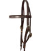 Dark Leather Heavy Duty Doubled & Stitched Browband Headstall