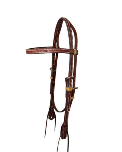 Barbed Wire Tooled Browband Headstall