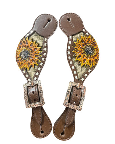 Sunflower & Buckstitch Ladies Spur Straps