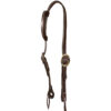 Dark Leather Heavy Duty Doubled & Stitched 1-Ear Headstall