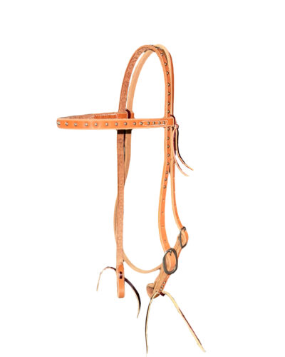Harness Leather Small Dotted Browband Headstall