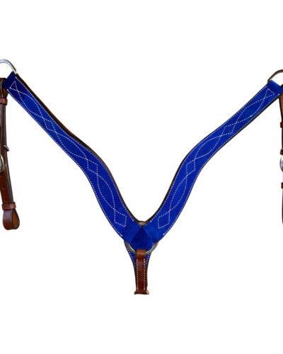 Circle Y Royal Blue Marfa Light Suede Breast Collar
