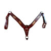 Dark Oiled Floral Tooled & Rawhide Breastcollar