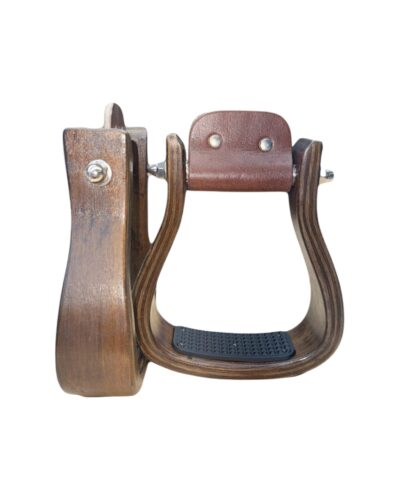 Dark Wooden Stirrups w/ Rubber Tread