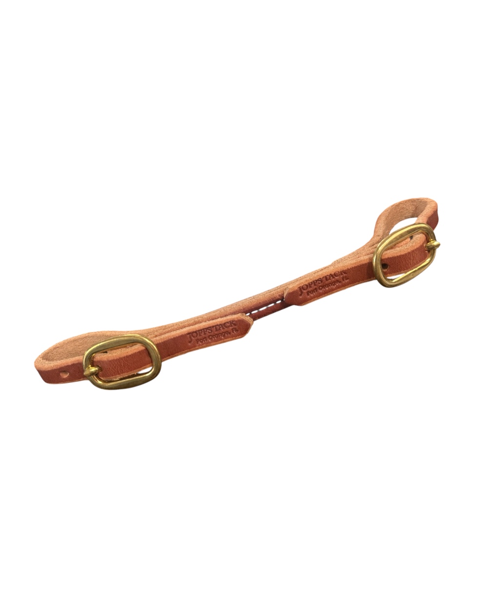 Natural Leather Rolled & Stitched Curb Strap