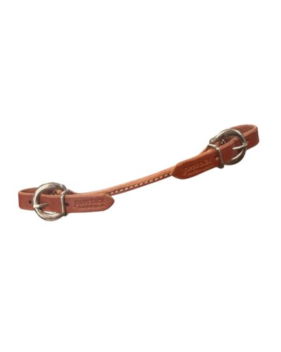 Thin Stitched Leather Curb Strap