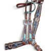 Rockn’ Wilsons Teal & Purple Gator Overlay w/ Copper Daisy Conchos