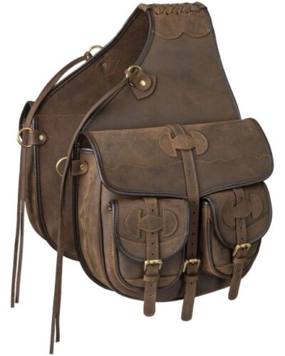 Brown Oiled Leather Saddle Bag