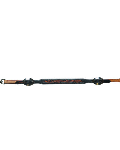 Professionals Choice Black Floral Roughout Wither Strap