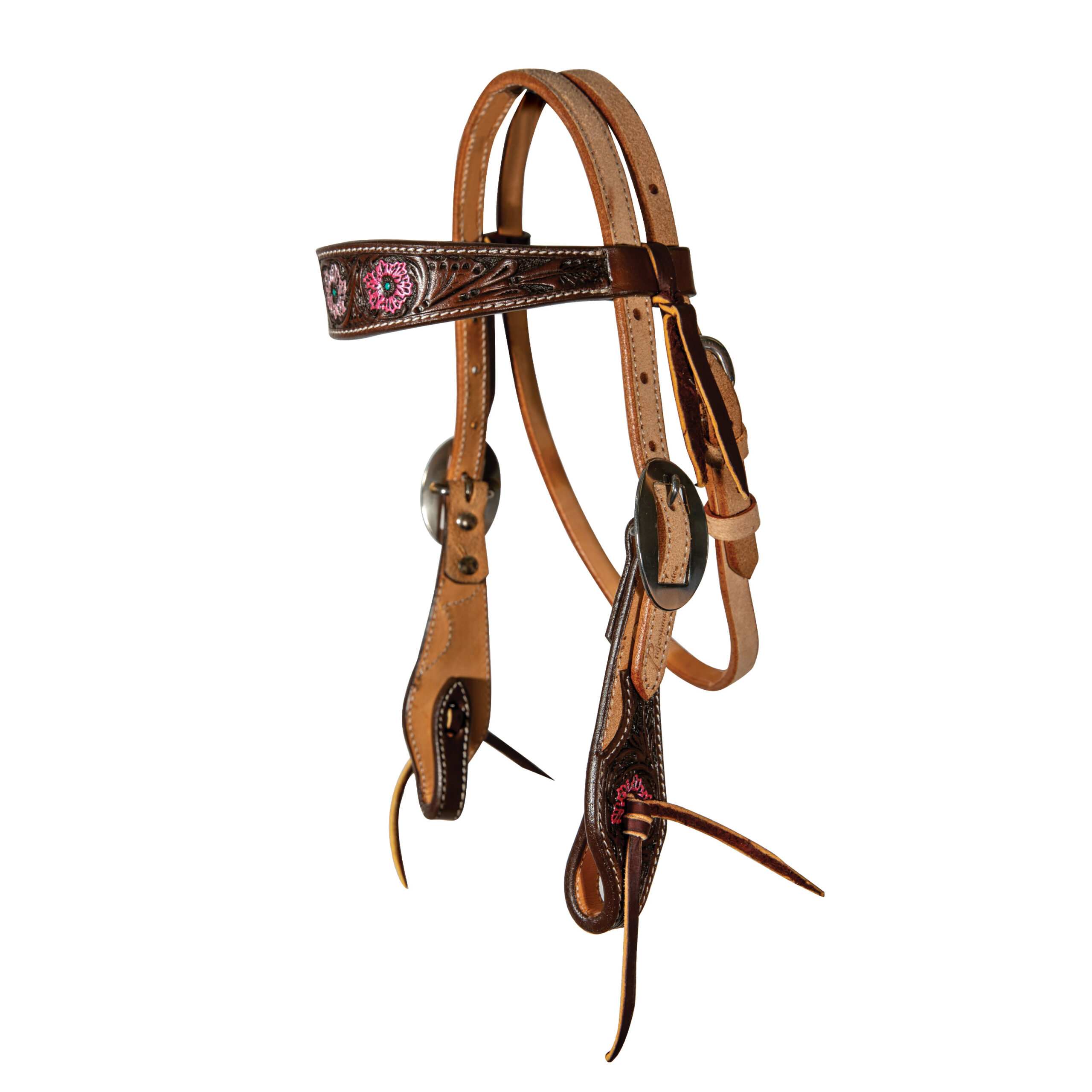 Professionals Choice Pink Flower Pony Browband Headstall