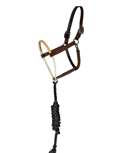 Professionals Choice Rawhide Wrapped, Double Rope Nose, Chocolate Roughout Halter