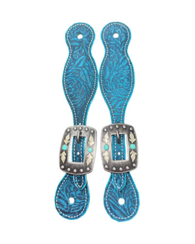 Professionals Choice Women’s Aqua Floral Spur Straps