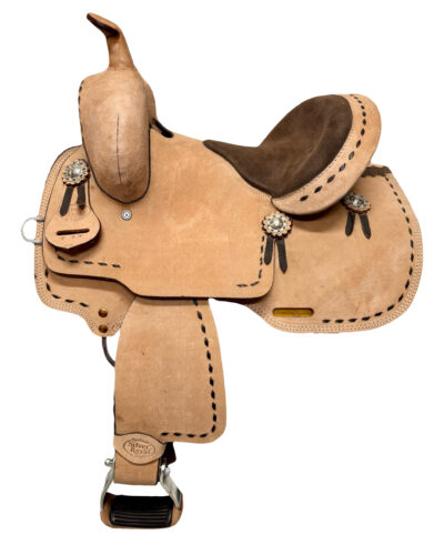 Kids Size Roughout Buckstitched Kids Barrel Saddle