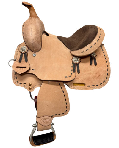 Kids Size Roughout Buckstitched Kids Barrel Saddle - Image 3