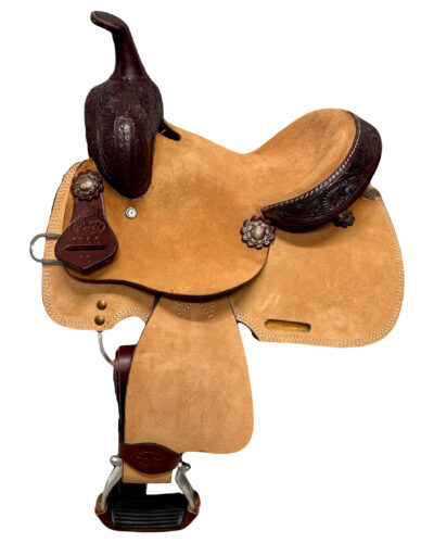 Kids Size Roughout Hardseat Barrel Saddle