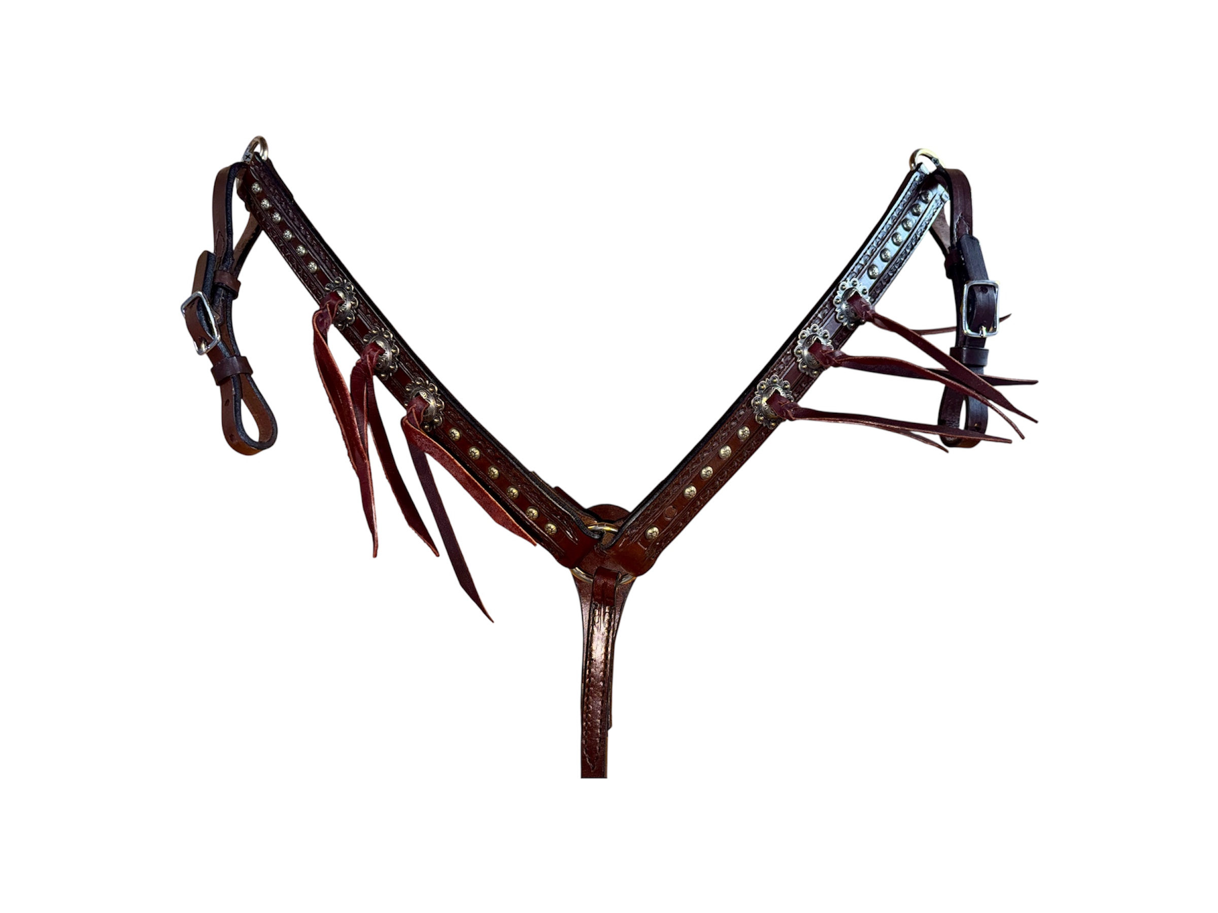 Circle Y Silver Accented Breastcollar w/ Strings