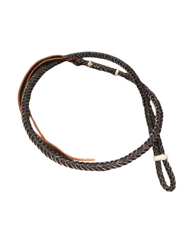 Round Braided Leather Over & Under Whip