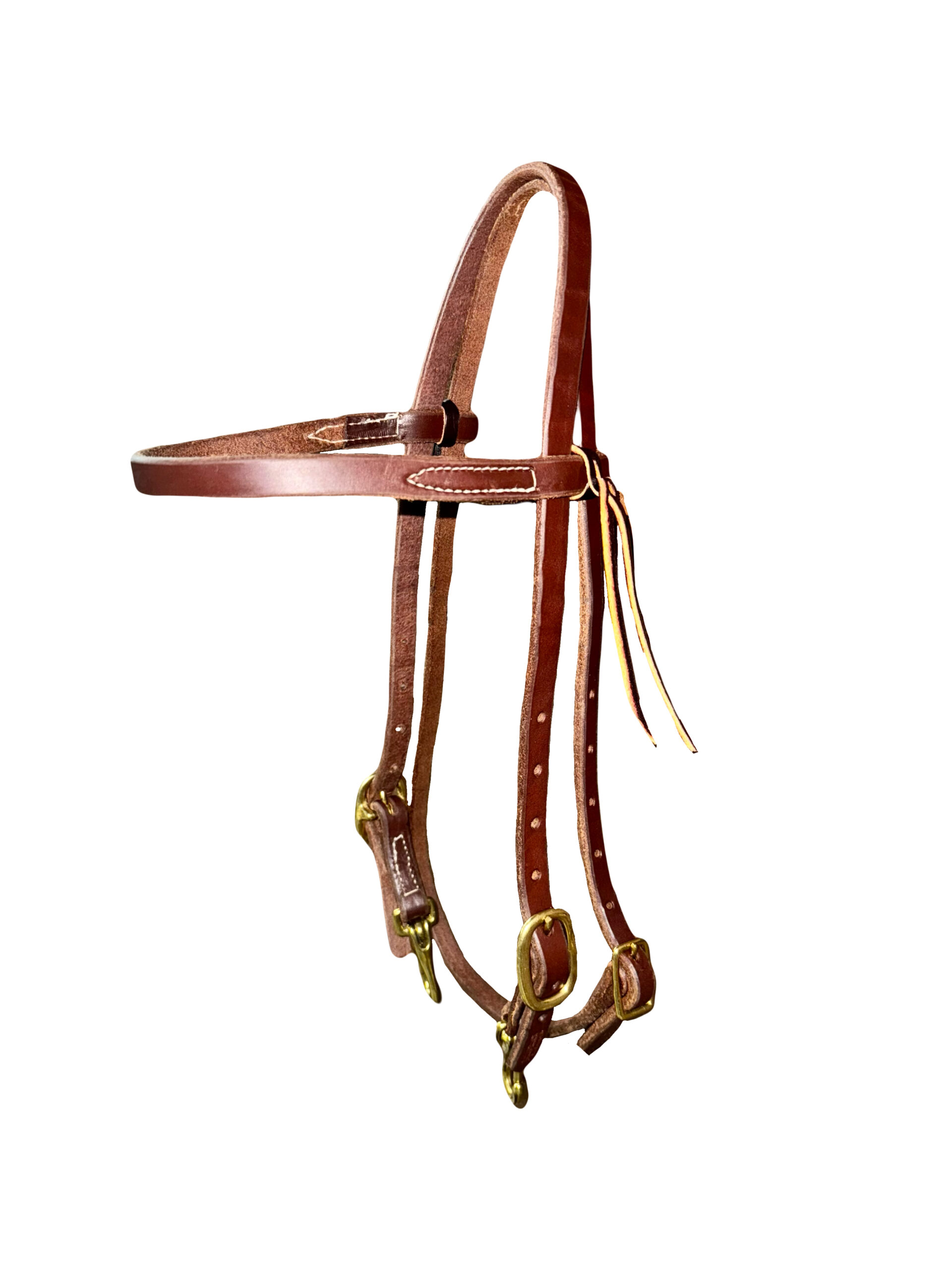 Heavy Oiled Double Buckle Browband Headstall w/ Snaps