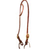 Dark Oiled Doubled & Stitched Double Buckle 1-Ear Headstall