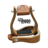 Natural Medium Brown Finish Wood Stirrups With Rubber Tread