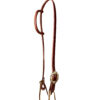 Single Buckle Brown Steel Floral 1-Ear Headstall